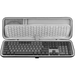 GEEKRIA Keyboard Carrying Case, Compatible with Logitech MX Mechanical Wireless / MK955 / Signature Slim K950 / G413 SE, Hard Shell Travel Bag (Dark Gray)