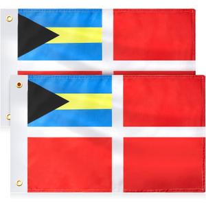 2 Pieces Bahamas Flag 12 x 18 Inch Bahamas Courtesy Boat Flag Safety Polyester for Vessels Registered Visiting Foreign Waters