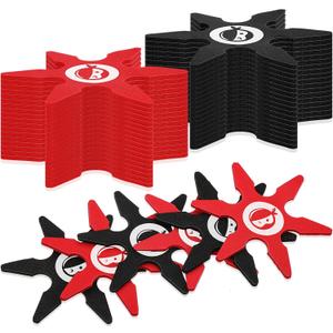 CHENGU 36 Pcs Ninja Foam Star Toys Small Throwing Foam Stars Ninja Party Favors for Teens Party Activities Halloween Cosplay Supplies, 4 Inch, 2 Colors