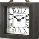 Retro Desk Clock, Vintage Table Mantel Clock, Wooden Table Clock for Living Room, Bedroom, Shelf Decoration, Farmhouse Decor (Black Color)