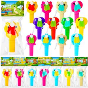 24 Pack Mini Portable Fans with Cards Gifts Cute Animal Fruit Ice Cream Handheld Press Cooling Fans for Summer Birthday Party End of the Year Pool Outdoor Activity Prize Exchange(Animals)