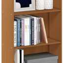 Furinno BASIC Book Shelf, 3-Tier Modern Bookshelf, Bookcase with Open Shelves, 9.3" x 21.8" x 39.5", for Living Room, Bedroom, Home Office, Light Cherry