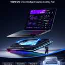 llano V12 Ultra Laptop Cooling Pad with Smart Software Control, RGB Gaming Laptop Fan Cooler Stand, 5.5" Turbo Fan, Adjustable Speed, 3-Port USB 3.0 Hub, 3 Height Stands, for 15.6"-19" Laptops, Black