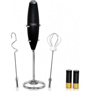 Milk Frother Handheld Electric Whisk with Stand & Batteries Coffee Latte