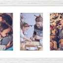 8x24 Collage Frame with 5 Openings 4X6 Pictures, Multiple Picture Frame with Mat, Wall or Tabletop Decor, White Wood Grain (1 Pack)
