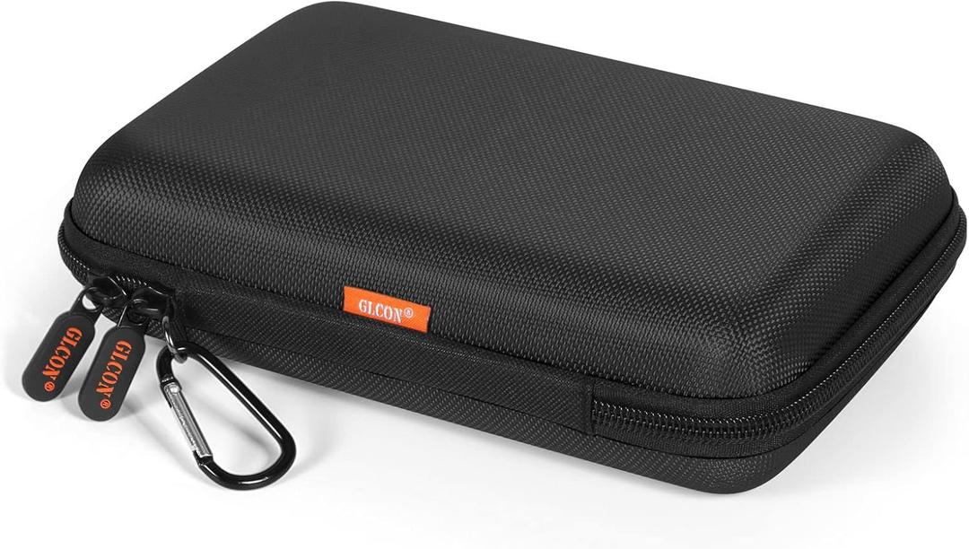 Shockproof Hard Shell Carrying Case for GPS, External Hard Drive, Power Bank, Charger, Cable, Heart Monitor, Cell Phone, Electronic Accessories - Larger Capacity Storage Pouch Travel Bag (Black)
