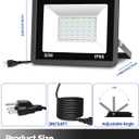 JandCase Dusk to Dawn Flood Lights Outdoor, 50W Plug in Floodlights with 9.8FT Cord, IP66 Waterproof LED Work Light Outside for Garage, Yard, Lawn, UL Listed, 2 Pack (White)