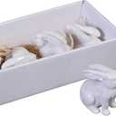 Creative Co-Op White Ceramic Bunnies (Set of 6 Pieces)