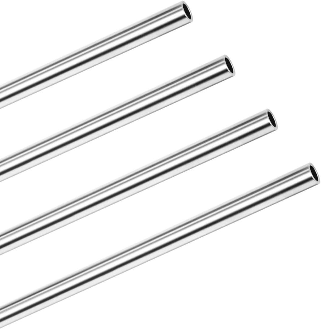 3/8" OD 316 Stainless Steel Tube 12 inch Length Round Straight Steel Pipe Metal Tubing Industrial Metal Tube (4 Pcs)