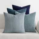 MIULEE Summer Throw Pillow Covers 18x18 Inch Set of 4 Western Neutral Decorative Cushion Covers Soft Boho Farmhouse Modern Coastal Home Decor for Couch Bed Sofa Living Room Dark Blue Navy Series
