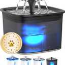 Veken 95oz/2.8L Pet Fountain, Automatic Cat Water Fountain Dog Water Dispenser with Replacement Filters for Cats, Dogs, Multiple Pets (Space Black, Plastic)