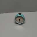 Peakeep 4" Small Battery Operated Antique Retro Analog Alarm Clock for Room Decor, Silent Elegant Bedside Desk Table Gift Clock (Aqua)