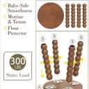 Masupu Solid Wooden Step Stool for Adults Kids, 11 inch Small Foot Stool, Non-Slip One Step Stool, Sturdy Foot Stool for Bathroom, Bedroom, Kichen, Plant Stand(Walnut Brown)