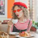 EBOOT 4/8 Pairs Fire Flame Glasses Rimless Flame Fire Sunglasses for Women Men Summer Beach Wedding Bridal Shower Party Decor (Red)