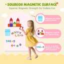 Magnetic Arch Wall Decal 40"x32" — Upgraded Self-Adhesive Magnetic Chalkboard, Magnet Wall for Kids, Includes 4 Magnet Sets,Chalkboard Eraser,Pen Holder for Playroom & Home Decor(Light Pink)