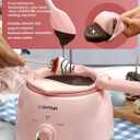 LUSHYUM Chocolate Melting Pot Candy Melts Melter with 2 Insert Pots and Spatula, 4 Cups Capacity Warmer Machine, Ideal Dipping Tool Kitchen Supplies for Making Cake Pop Covered Strawberries Fondue, Pink