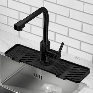 Kitchen Sink Splash Guard,1  PCS Silicone Tray for Kitchen faucets to Prevent Splash, Kitchen Supplies, Silicone Faucet Splash Catcher Draining Pad,for Kitchen, Bathroom, Bar, RV