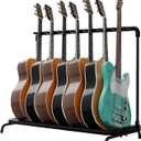 Flexzion 7 Guitar Stand Rack - Metal Construction Multi Guitar Rack & Guitar Organizer, Foldable 7 Guitar Holder Stand with Padded Foam Tubing for Electric, Acoustic, Classical Guitars & Basses