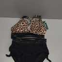 Blooming Jelly Women High Waisted Bikini Sets Tummy Control Swimsuits Color Block Two Piece Drawstring Bathing Suit (Medium, Leopard Mesh)