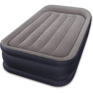 Intex Deluxe Pillow Rest Raised Air Mattress, Model AP619D, Gray Twin Size