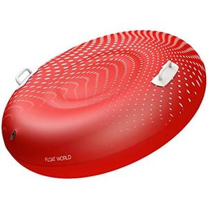 Float World Snow Tube - Large 48" Heavy Duty Inflatable Sled for Adults and Kids - Thick Non-Popping Snow Tubing Winter Toy for Sledding (Red)