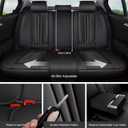 Car Seat Covers Full Set Black and Red line, Premium Leather Car Seat Covers, Waterproof and Breathable Seat Covers, Universal Car Seat Protector Fit for Cars, Trucks, SUVs, Pick-ups