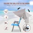 XL Universal Chair Canopy Umbrella, UPF 50+ Foldable Sun Shade Attachment with Adjustable Clamp, Fits Most Brands Beach, Camping, Lawn, Tanning, Zero Gravity, Lounge & Fishing Chairs