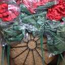 Hananona 2 Set Artificial Red Geraniums Flowers for Outdoors with Hanging Baskets, 2 Hanging Planters with 12 Pcs Red Geranium Flowers for Christmas Front Porch Garden Patio Home Decor (2, Red)