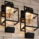 PARTPHONER Modern Outdoor Light Fixtures Dusk to Dawn Outdoor Lighting 2 Pack, 15" Exterior Wall Sconce Waterproof Porch Light, Outside Light for House with Water Glass for Garage Doorway