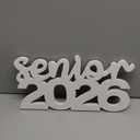 Senior 2026 Sign Graduation Decorations Class of 2026 Photo Booth Props for Photoshoot, Graduation Table Centerpieces Senior 2026 Letter Sign for Senior Night Decor Grad Party Supplies - White