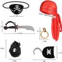 Pirate Costume for Kids 7PCS, Halloween Pirate Accessories Set for Boys Girls, Toddler Party Favors for Carnival Dress Up, Cosplay, Role Play Game
