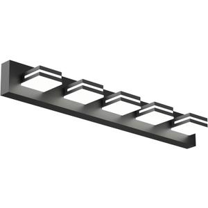 Modern Bathroom Light Fixture Over Mirror, 36" 5-Light Bathroom Vanity Light with Rotatable Heads, Adjustable 3000K/ 4000K/ 5000K, Hardwired, Energy-Efficient LED Vanity Lighting Fixture, Black