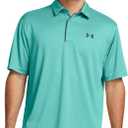 Under Armour Men's Tech Golf Polo (Large, (957) Green Wave / / Pitch Gray)