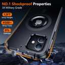 Magnetic for iPhone 12 Case,iPhone 12 Pro Case[Compatible with Magsafe][Military Drop Protection] [2 Pcs Glass Screen Protector] Shockproof Phone Case,Black