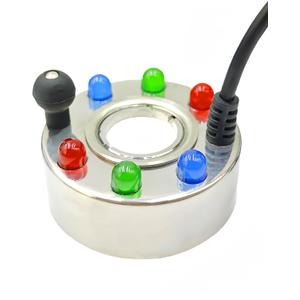 Halloween Party Mist Maker,Ultrasonic Water Pond Fountain Fogger 12 LED Red Yellow and Blue Light Flashes Aluminum Atomizer Air Humidifier for and Rockery Fish Tank Vase Birdbath Deco