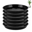 ilmulz 6 Pack 25 inch Plant Saucers for 22 inch Planters, Modern Matte Finish 18 20 22 25 inch Flower Pot Drip Tray Base for Indoors Outdoors, Heavy Duty Plant Trays to Catch Water, Black