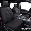 Aierxuan Front Car Seat Covers Custom Fit 2009-2026 Ford F150, 2017-2026 F250 F350 F450 Super Duty Crew Cab Regular Cab Super Cab, Automotive Vehicle Cushion with Waterproof Leather (Black)