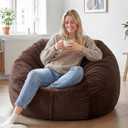 YuppieLife 4FT Foam Filled Bean Bag Chair, Lazy Sofa for Adults, Chocolate, X-Large