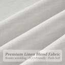 Unique Extra Long Pinch Pleat 105 Inch Office Curtains Panels 2 Set, Beige White Memory Shape Semi Sheer Flax Linen Floor to Ceiling Curtain Privacy Light Filtering Elegant Window Drapes for Classroom
