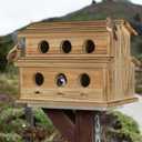Bird Houses for Outside,6 Hole Outdoor Bird House - Room for 6 Bird Families - Bluebird, Finch, Cardinals Hanging Bird Houses for Garden & Yard