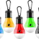 FLY2SKY Tent Lamp 5 Packs Portable Tent Light Clip Hook Hurricane Emergency Lights LED Camping Light Bulb Camping Tent Lantern Equipment for Camping Hiking Backpacking Fishing Outage