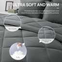 Love's cabin King Size Comforter Set Dark Grey, 7 Pieces King Bed in a Bag, All Season Bedding Sets with 1 Comforter, 1 Flat Sheet, 1 Fitted Sheet, 2 Pillowcase and 2 Pillow Sham