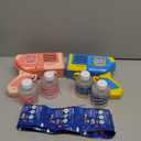 EagleStone 2 Pack Bubble Gun Machine for Kids, Automatic Light Up Bubble Blower with 4 Bottles 10 Bags Refill Solution, Bubble Guns Blaster for Toddlers, Outdoor Toys Gifts, Wedding Easter Party Favor (Pink)