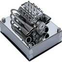 MINI V8 Engine Kit That Runs On Gas, Full-Metal Mechanical V8 Engine Model - Dynamic Running Simulation, Steampunk Collectible Desktop Decor & Ready-to-Play Gift for Adults & Enthusiasts