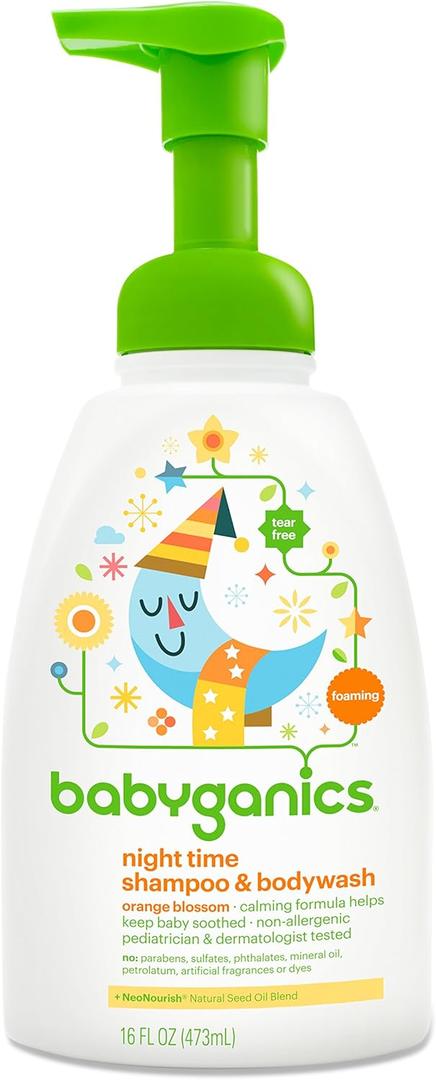 Babyganics Baby Shampoo + Body Wash Pump Bottle, Orange Blossom, 16oz, , Packaging May Vary