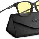ANYLUV Blue Light Glasses for Men, Computer Gaming Glasses men, Stylish Anti Eyestrain Blue Light Blocking Glasses Men ((Gaming Protection) 03- Matte Black)
