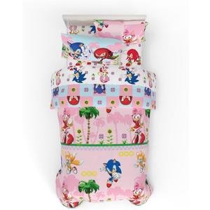 Sonic The Hedgehog Girl Anime Kids Bedding Super Soft Comforter and Sheet Set with Sham, 5 Piece Twin Size, (Official Licensed Product) by Franco