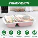 Dealusy 50 Pack (100-Piece) 28 oz Meal Prep Containers Reusable with Lids 2-Compartment, Sturdy Leakproof Food Safe, Microwave Freezer Dishwasher Safe, To Go Take Out Plastic Food Storage, Pink