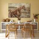 ZENPEE Horse Canvas Wall Art for Living Room Large Brown Horse Painting Western Farmhouse Wall Decor Above Couch Rustic Animal Wall Art 32x48 Inch