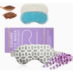 2 in 1 Heated/Ice Eye Mask Moist Heat Eye Mask Lavender & Flaxseed Sinus Pillow Microwavable for Dry Eye,Styes,Sinus Pain,Headache,Migraine,Puffy or Swollen Eyes Irritated and Inflamed Eyelid Bumps